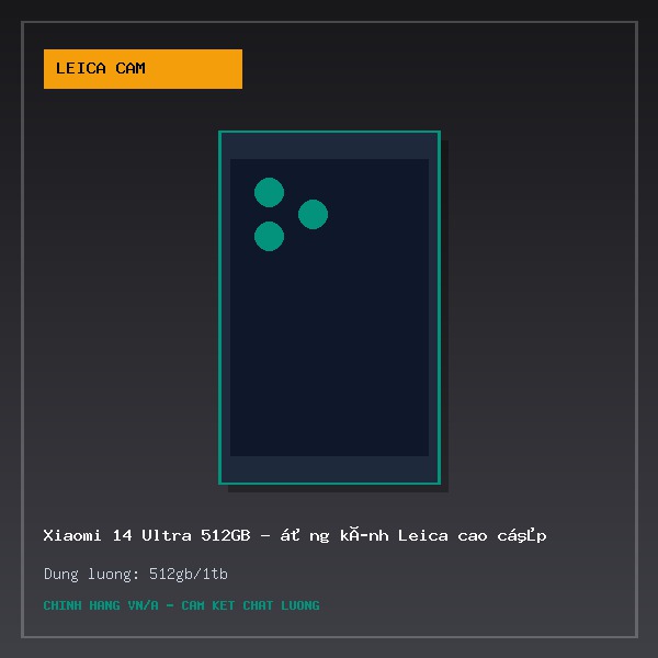 Xiaomi 14 Ultra 512GB – Ống kính Leica cao cấp